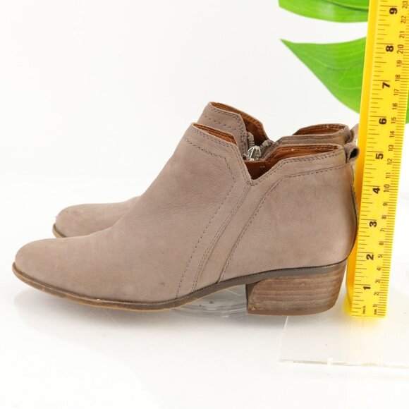 Franco Sarto Womens Laslo Boot Size 8 Tan Nubuck Bootie Low Block Heel Comfy - Picture 7 of 12